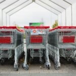 gray and red shopping carts